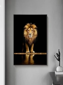 1入組獅子圖案無框現代無框畫裝飾