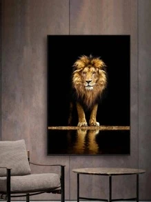 1入組獅子圖案無框現代無框畫裝飾