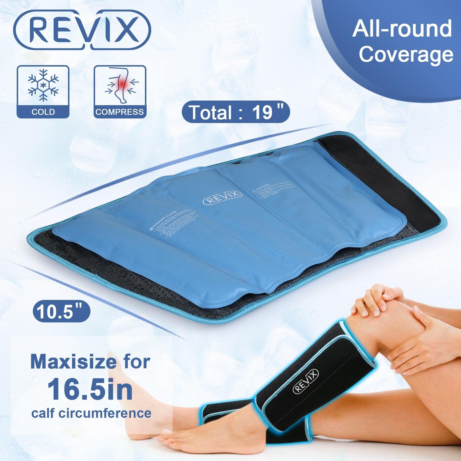 REVIX REVIX Calf And Shin Gel Ice Packs For Reusable Leg
