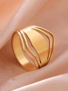 Vòng chi tiết hình học bằng thép không gỉ rỗng - Vàng - Xem 2