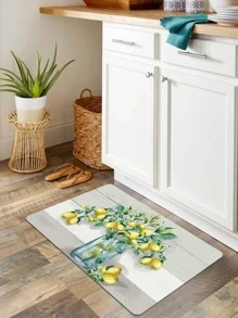 1 pièce Tapis moderne en polyester à motif citron pour la cuisine, la décoration de la maison et de la chambre