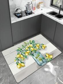 1 pièce Tapis moderne en polyester à motif citron pour la cuisine, la décoration de la maison et de la chambre