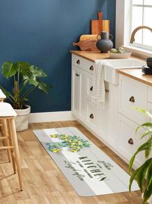 1 pièce Tapis moderne en polyester à motif citron pour la cuisine, la décoration de la maison et de la chambre