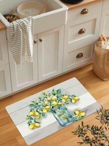 1 pièce Tapis moderne en polyester à motif citron pour la cuisine, la décoration de la maison et de la chambre