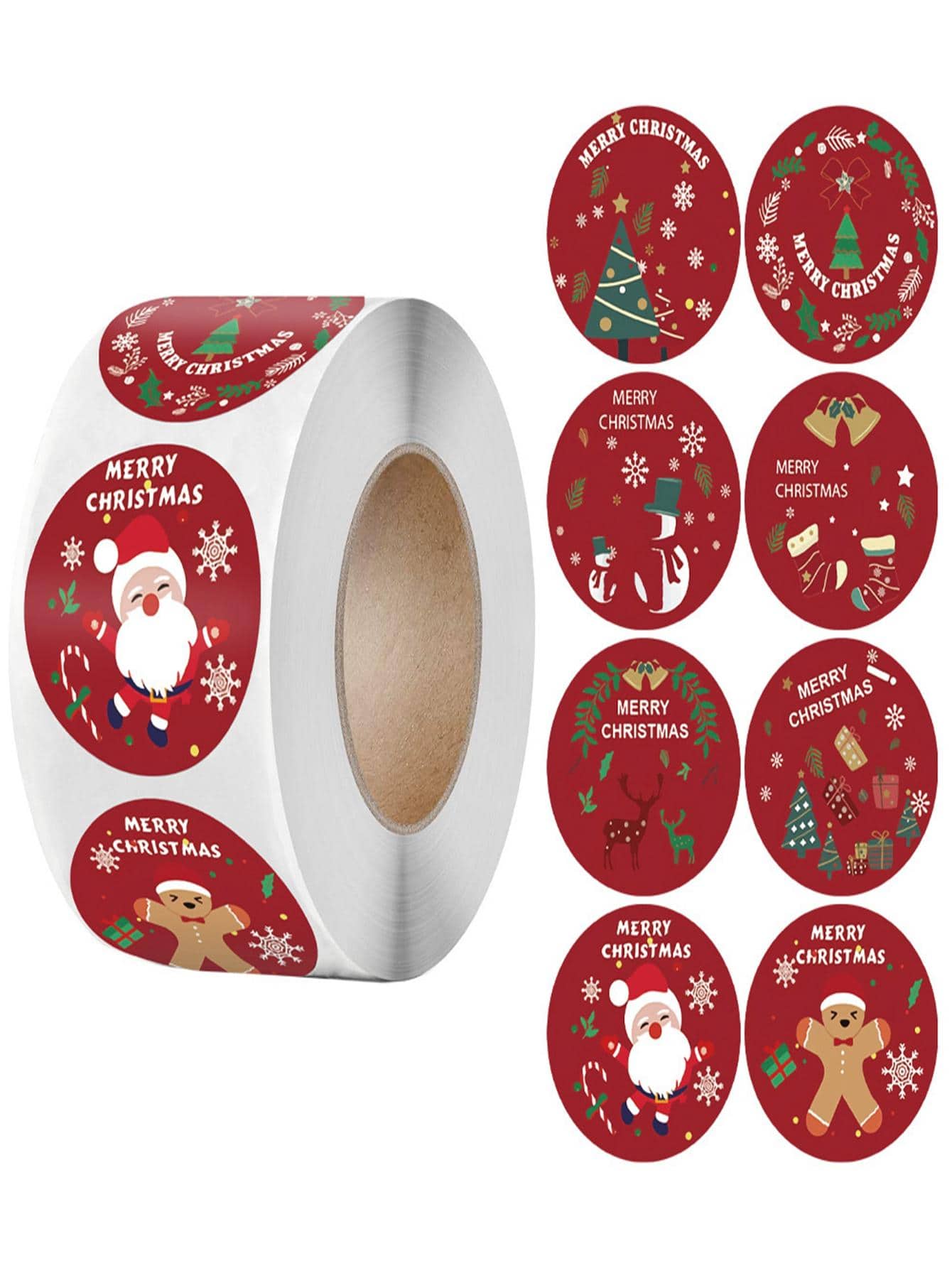 TYFYO 1roll Christmas Pattern Gift Sticker,Christmas - Multicolor - View 1