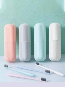 1入組帶蓋旅行牙刷杯,牙刷架,儲物盒組合,方便收納工具,漱口杯,浴室杯