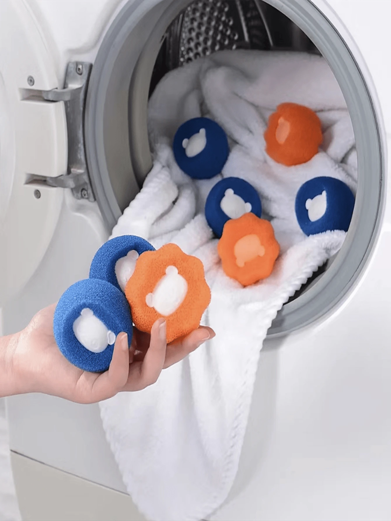 3PCS Pet Hair Remover For Laundry, Reusable Washing Machine Hair Remover, Laundry Balls For Clothes Anti-Winding Adsorption Hair Removal Cleaning Ball - Yellow - View 1