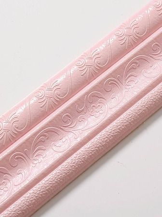 1件套PVC2.3m3D泡沫牆邊條貼紙自粘防水底板角落腰線貼紙