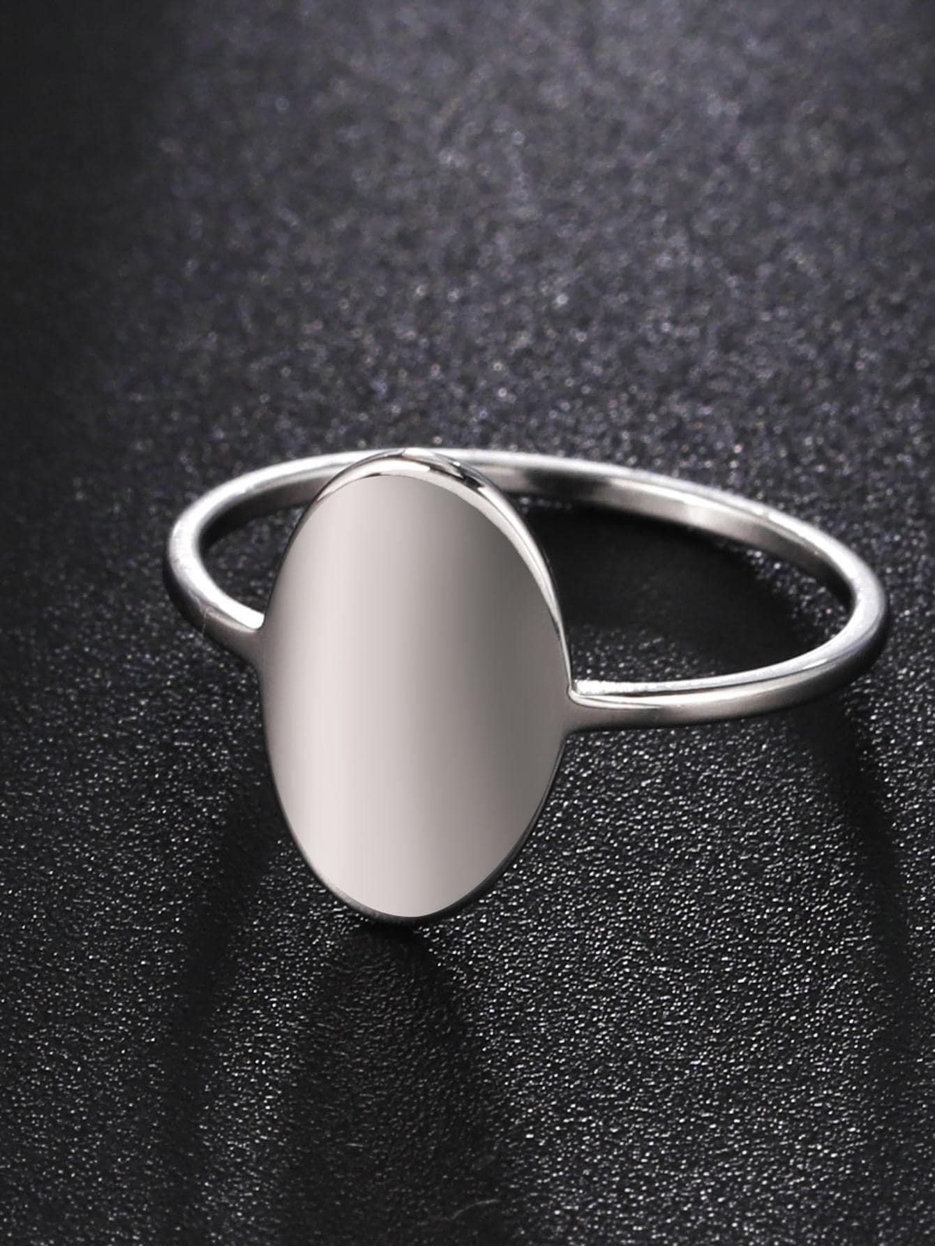 Nhẫn trang trí hình bầu dục - Bạc - Xem 1