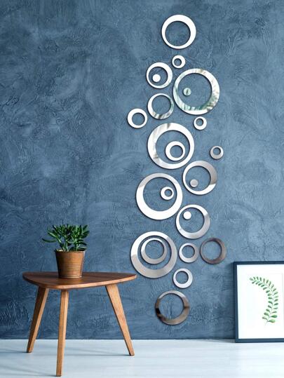 24pcs Circle Design Mirror Wall Sticker, Stickers, Wall Decal, Vinyl Decal For Home Decorations, Spring Decoration Items Refresh Your Home, Rama Decoration Stickers Gifts Birthday Graduation Wall Decor Room Decor Wall Mirror Mirror For Room Bathroom Decor Living Room Decor