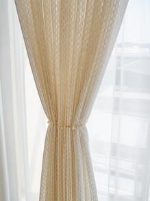 1pc Rèm Sheer trơn, Rèm lưới Polyester đơn giản cho gia đình - Màu be - Xem 3