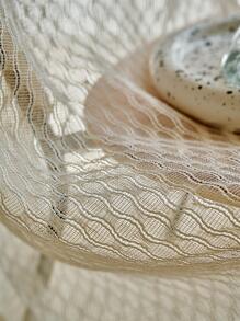 1pc Rèm Sheer trơn, Rèm lưới Polyester đơn giản cho gia đình - Màu be - Xem 5