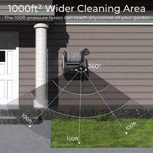 Grandfalls Pressure Washer Plus Soft, Electric Pressure Washer Wall Mount, 100ft Retractable Pressure Washer Reel, 4 Quick Connect Nozzles, Foam Cannon, Cleaning Patios, Cars, Driveways - 銀色 - 查看 5