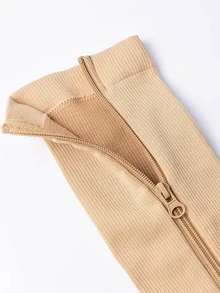 兩雙女性側拉鏈休閒壓力襪適用於鍛煉 - 彩色 - 查看 3