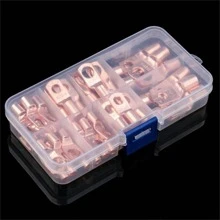 60pcs/set SC6-25 Electrical Wire Lug Connector Ring Copper Connectors Bare Cable Electrical Wire Crimp - Gold - View 3