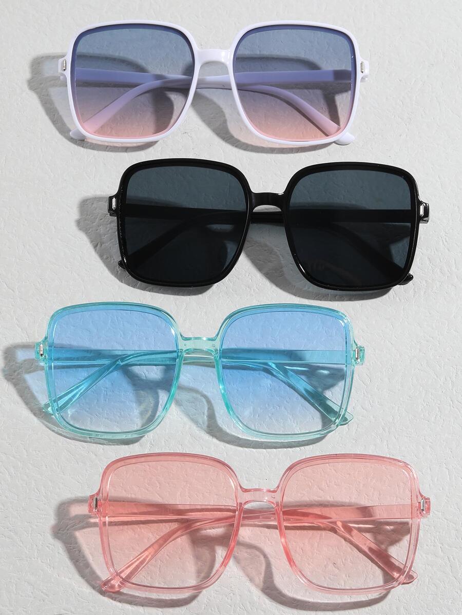 4雙女士方框太陽鏡適用於戶外