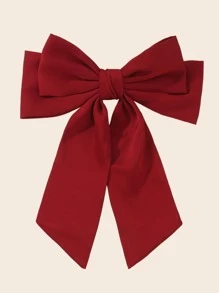 女士蝴蝶結裝飾時尚彈簧夾適用於頭髮裝飾用品 - 酒紅色 - 查看 2