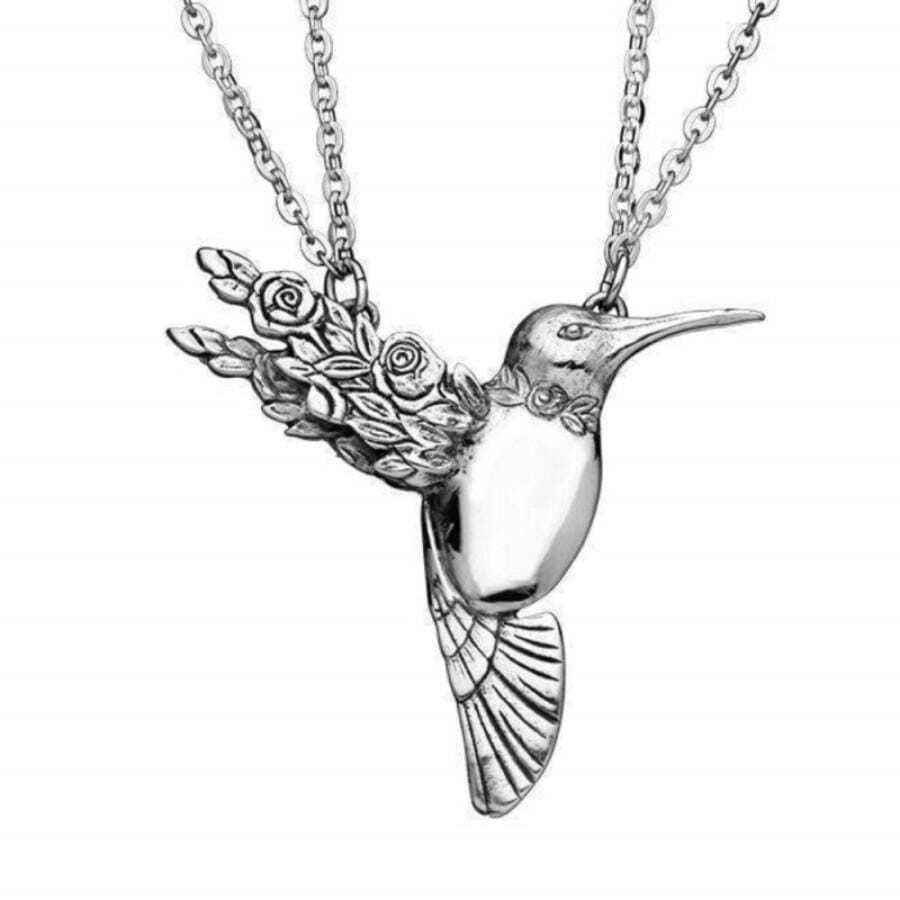 Vòng cổ mặt dây chuyền hình chim - Bạc - Xem 1