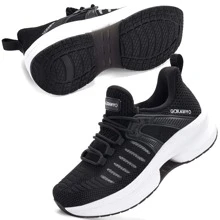 Women's Slip on Breathable Walking Shoes Casual Lightweight Sport Shoes Gym Fashion Sneakers - 黑色 - 查看 2