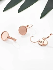 10 cái/bộ Phụ kiện bông tai DIY trang trí hình tròn - Hoa hồng vàng - Xem 2
