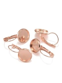 10 cái/bộ Phụ kiện bông tai DIY trang trí hình tròn - Hoa hồng vàng - Xem 1