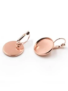 10 cái/bộ Phụ kiện bông tai DIY trang trí hình tròn - Hoa hồng vàng - Xem 4