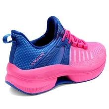 New Fashion Women's Shoes Lightweight Running Shoes Outdoor Non Slip Tennis Shoes Gym Fashion Breathable Sneakers - 粉色 - 查看 6