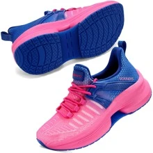 New Fashion Women's Shoes Lightweight Running Shoes Outdoor Non Slip Tennis Shoes Gym Fashion Breathable Sneakers - 粉色 - 查看 2