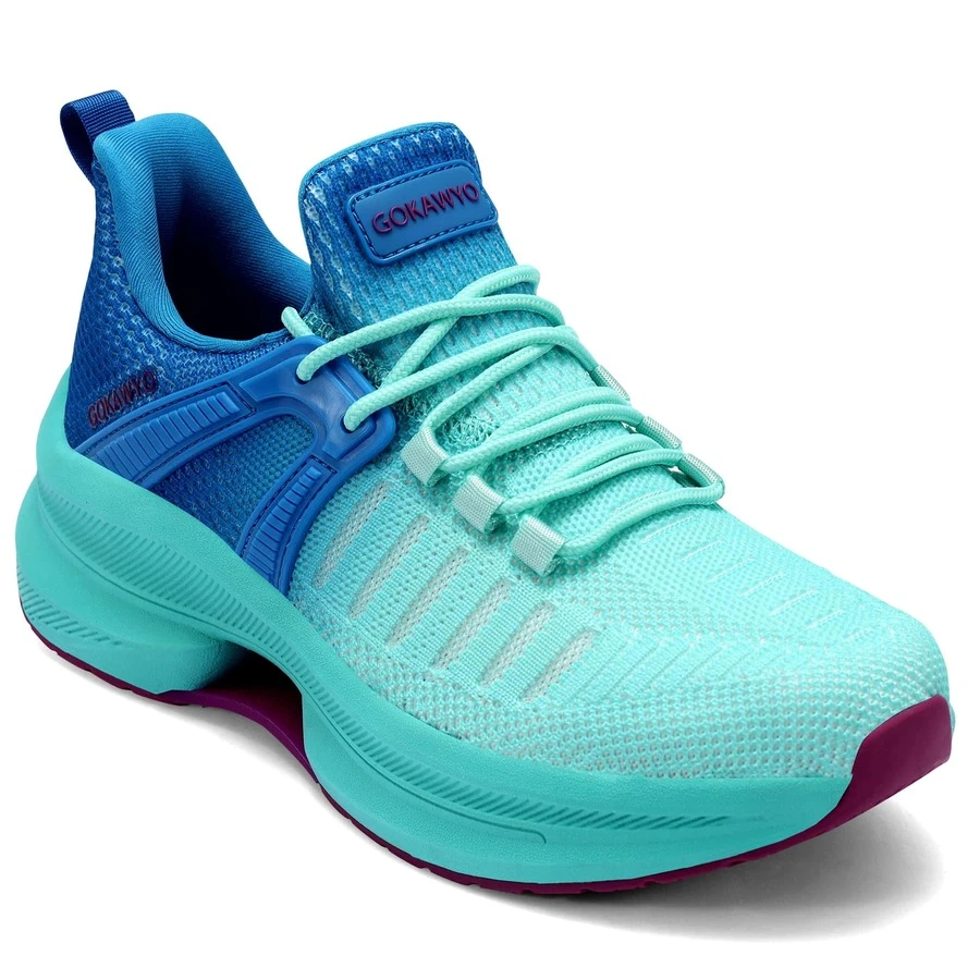 New Fashion Women's Shoes Lightweight Running Shoes Outdoor Non Slip Tennis Shoes Gym Fashion Breathable Sneakers - 藍色 - 查看 1