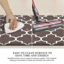 1pc Kitchen Mats For Floor-Cushioned Anti Fatigue Kitchen Rug For Comfortable Standing, Waterproof, Easy Clean, Non-Slip, Thick Kitchen Mat Set For Home, Office, Sink, Laundry - Brown - View 2