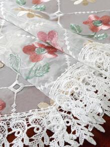 1入組花卉刺繡長方桌布 - 彩色 - 查看 8