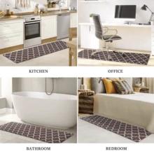 1pc Kitchen Mats For Floor-Cushioned Anti Fatigue Kitchen Rug For Comfortable Standing, Waterproof, Easy Clean, Non-Slip, Thick Kitchen Mat Set For Home, Office, Sink, Laundry - Brown - View 7