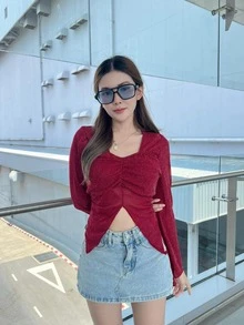 Women Blouses - Đỏ - Xem 2