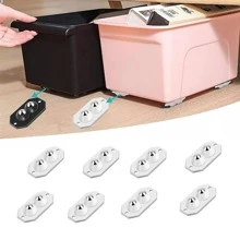 8入組多功能可旋轉自粘萬向輪 - 白色 - 查看 1