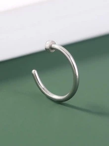 Vòng mũi tối giản - Bạc - Xem 4