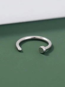 Vòng mũi tối giản - Bạc - Xem 5