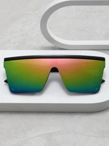 一副男士方形镜框全息一体式镜片波西米亚风时尚眼镜，适合日常街头佩戴，也可作为沙滩配饰，是夏季海滩度假、户外旅行的理想之选。 - 漸層 - 查看 2