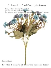 1 Bó Hoa Giả Bằng Nhựa, Hoa Giả Hiện Đại Cho Đám Cưới, Trang Trí Nhà Cửa - Màu xanh lam - Xem 6