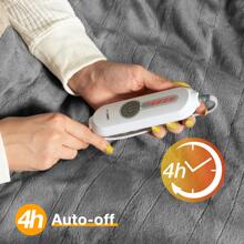 [5 Year Warranty] WOOMER Electric Heated Throw Blanket(50"x 60"), Soft Fast Heating throw with Multi-Color Option, 4 Heating Levels & 4H Auto Off, Machine Washable, Over-Heat Protection - Light Grey - View 4