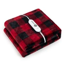 [5 Year Warranty] WOOMER Electric Heated Throw Blanket(50"x 60"), Soft Fast Heating throw with Multi-Color Option, 4 Heating Levels & 4H Auto Off, Machine Washable, Over-Heat Protection