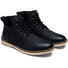 SHOESMALL Men's Chukka Black Boots Waterproof And Non-Slip Mountaineering Casual  Hiking Oxford & Derby Boots Combat Ankle Dress Boots  For Men Seasonal Boots Drop - 黑色 - 查看 4