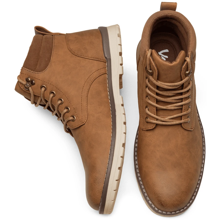 SHOESMALL Men's Chukka Brown Boots Waterproof And Non-Slip Mountaineering Casual  Hiking Oxford & Derby Boots Combat Ankle Dress Boots  For Men Seasonal Boots Drop - màu nâu - Xem 1