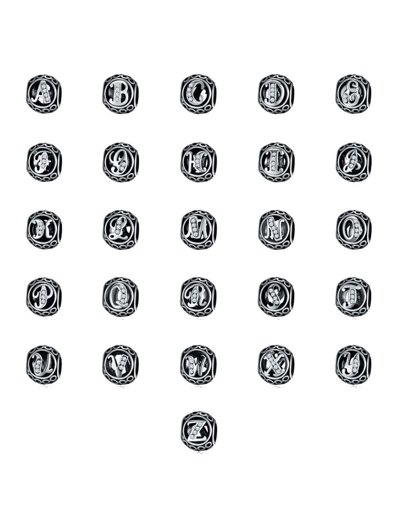 1pc Fashionable Rhinestone Decor Letter Detail DIY Bead For Women For DIY Jewelry Making - Multicolor - View 1