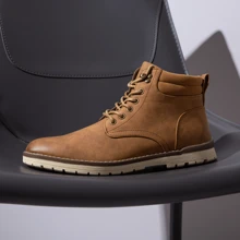 SHOESMALL Men's Chukka Brown Boots Waterproof And Non-Slip Mountaineering Casual  Hiking Oxford & Derby Boots Combat Ankle Dress Boots  For Men Seasonal Boots Drop - màu nâu - Xem 2