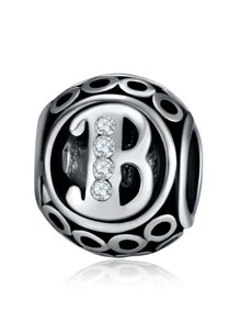 1pc Fashionable Rhinestone Decor Letter Detail DIY Bead For Women For DIY Jewelry Making - Multicolor - View 3