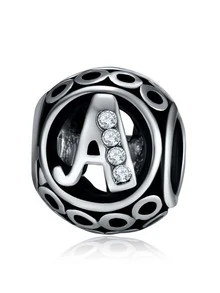 1pc Fashionable Rhinestone Decor Letter Detail DIY Bead For Women For DIY Jewelry Making - Multicolor - View 2