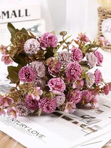 1pc Plastic Artificial Flower Bouquet, Modern Fake Flower For Wedding, Home Decor - Dusty Purple - View 2
