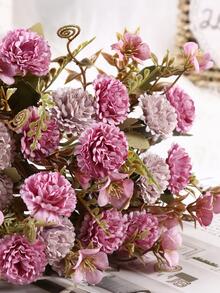 1pc Plastic Artificial Flower Bouquet, Modern Fake Flower For Wedding, Home Decor - Dusty Purple - View 4