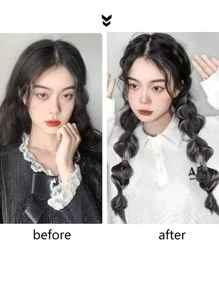2 chiếc tóc giả dài thắt bím - Xám - Xem 3
