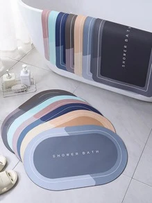 1 pieza Alfombra de baño con estampado de letra anti deslizante - Multicolor - Ver 1